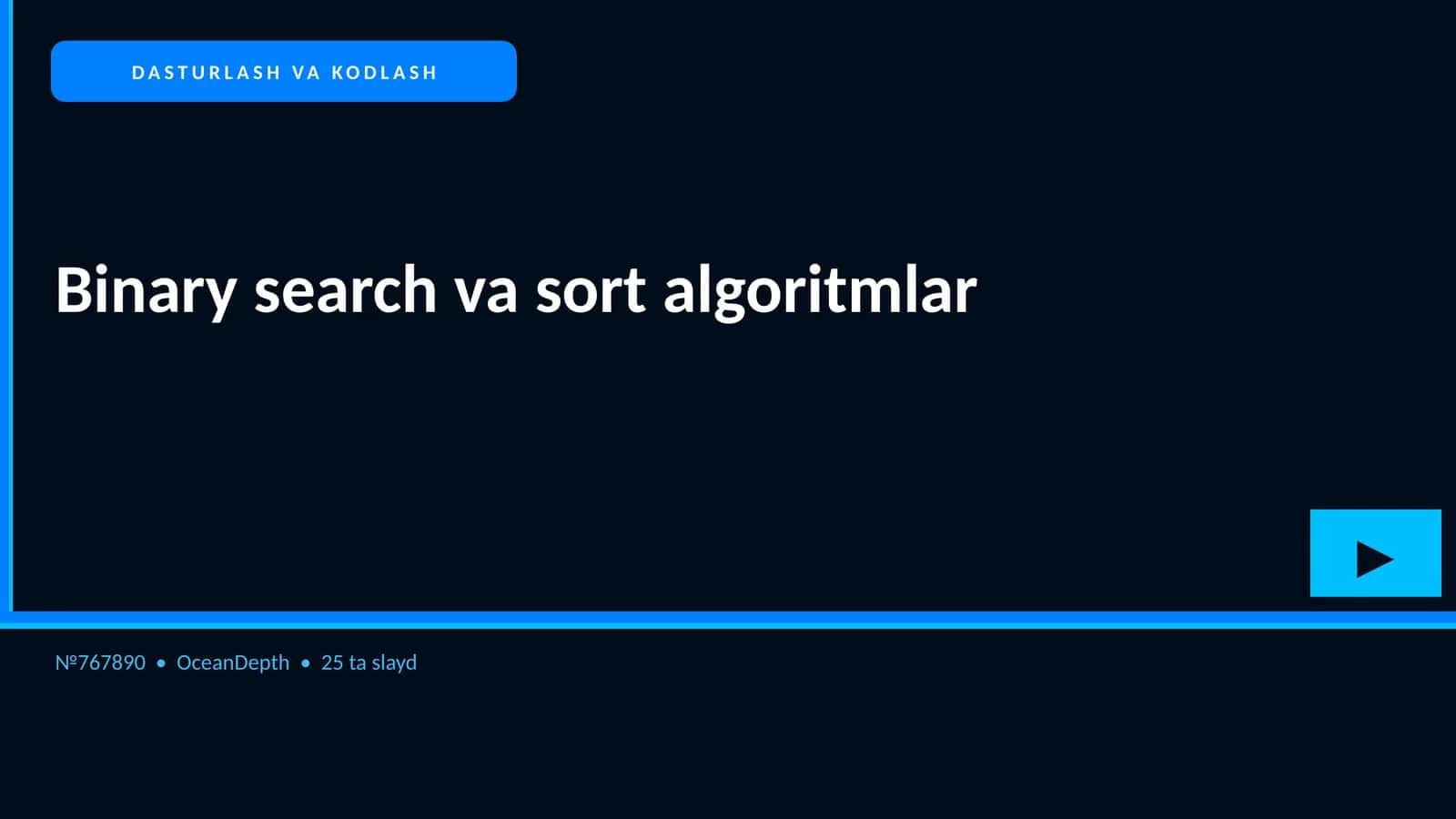 Binary search va sort algoritmlar