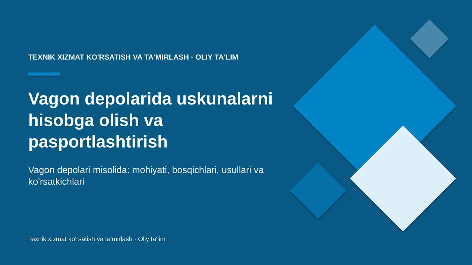 vagon depolarida uskunalarni hisobga olish va pasportlashtirish 3513
