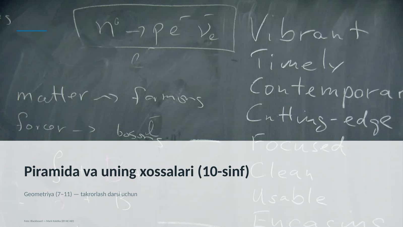 Piramida va uning xossalari (10-sinf)