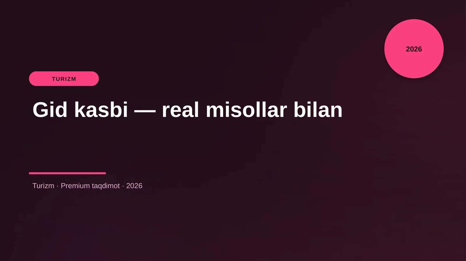 Gid kasbi — real misollar bilan