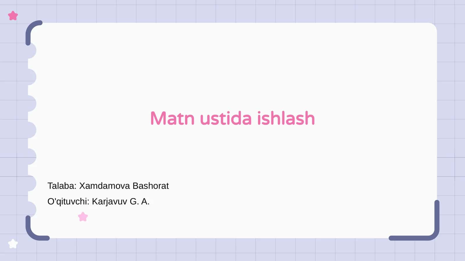 Matn ustida ishlash
