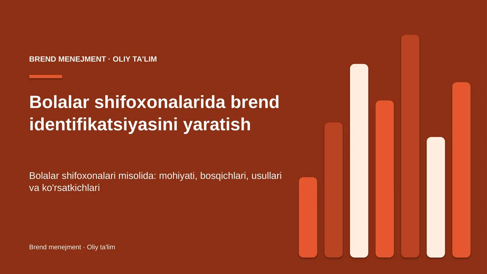 Bolalar shifoxonalarida brend identifikatsiyasini yaratish