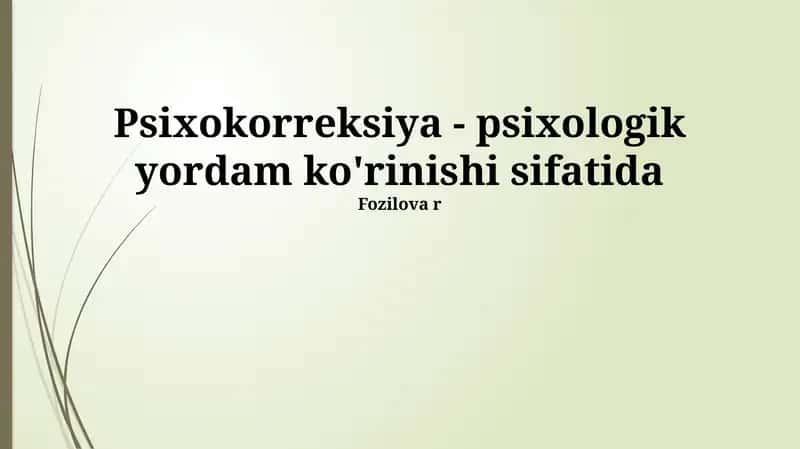 Psixokorreksiya