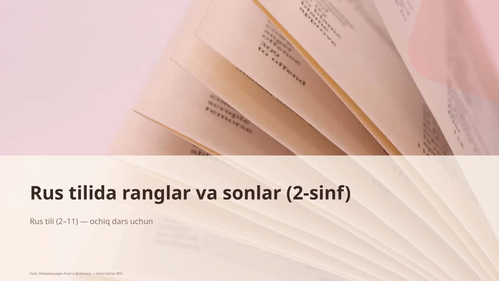 Rus tilida ranglar va sonlar (2-sinf)