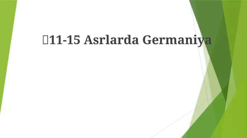 11-15Asrlarda Germaniya