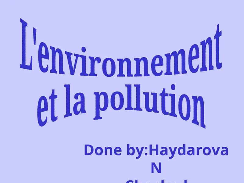 L'environnement et la pollution
