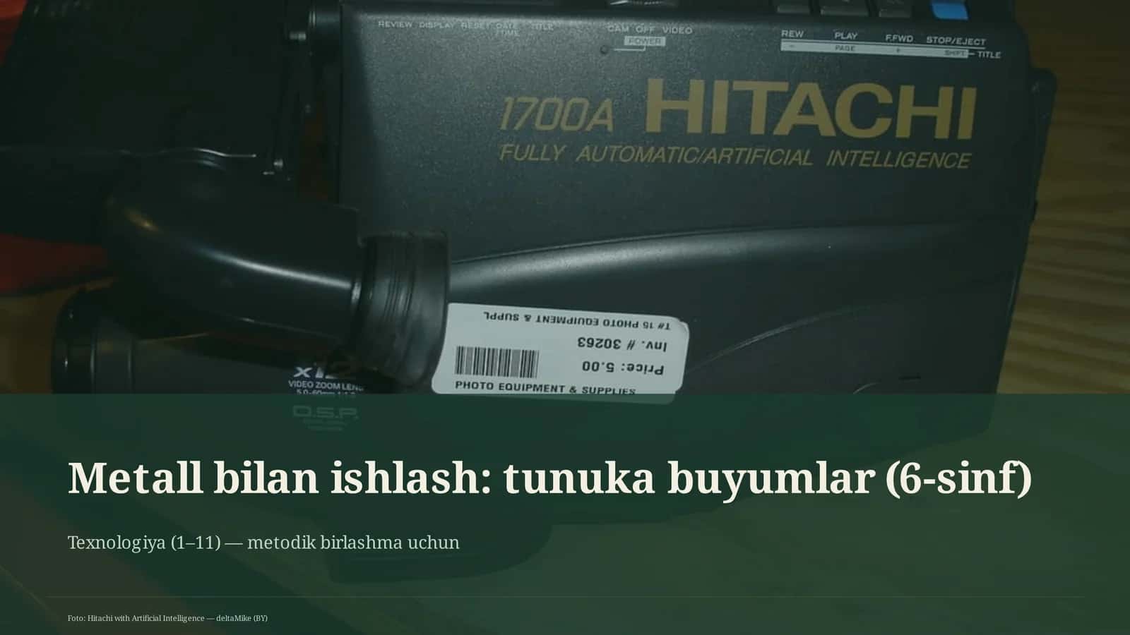 Metall bilan ishlash: tunuka buyumlar (6-sinf)