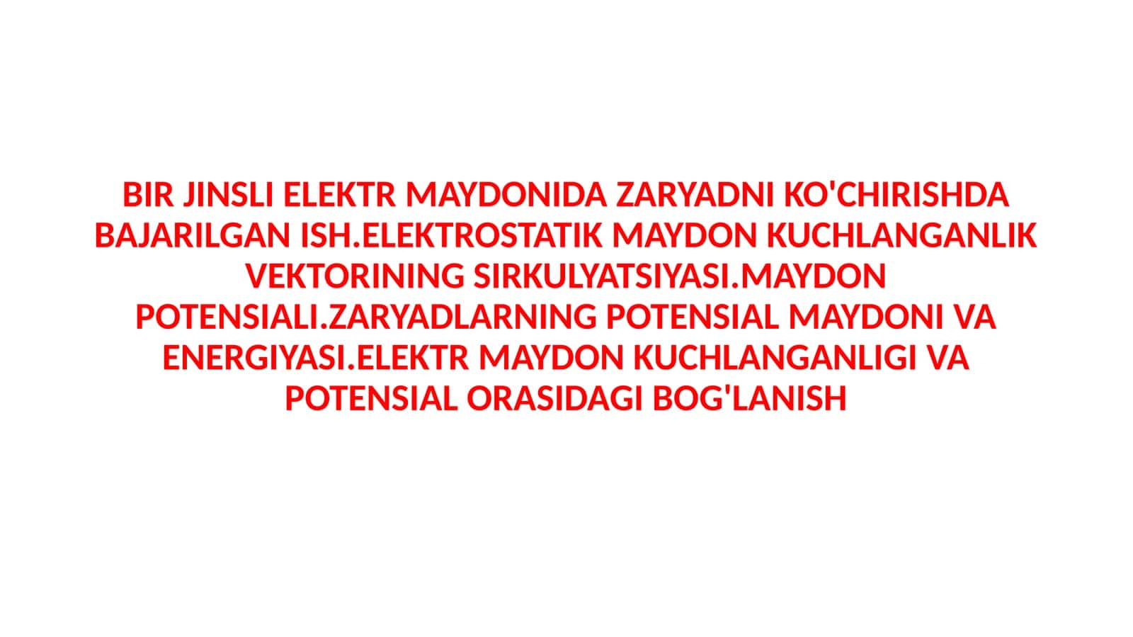 Elektrostatik Maydonlar