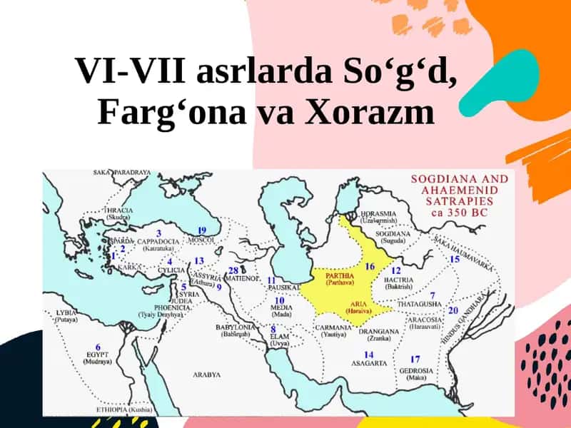 VI-VII asrlarda So‘g‘d, Farg‘ona va Xorazm