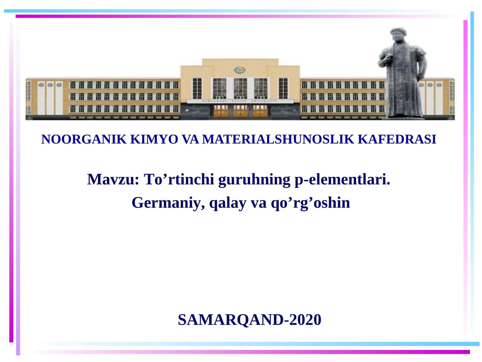 To’rtinchi guruhning p-elementlari