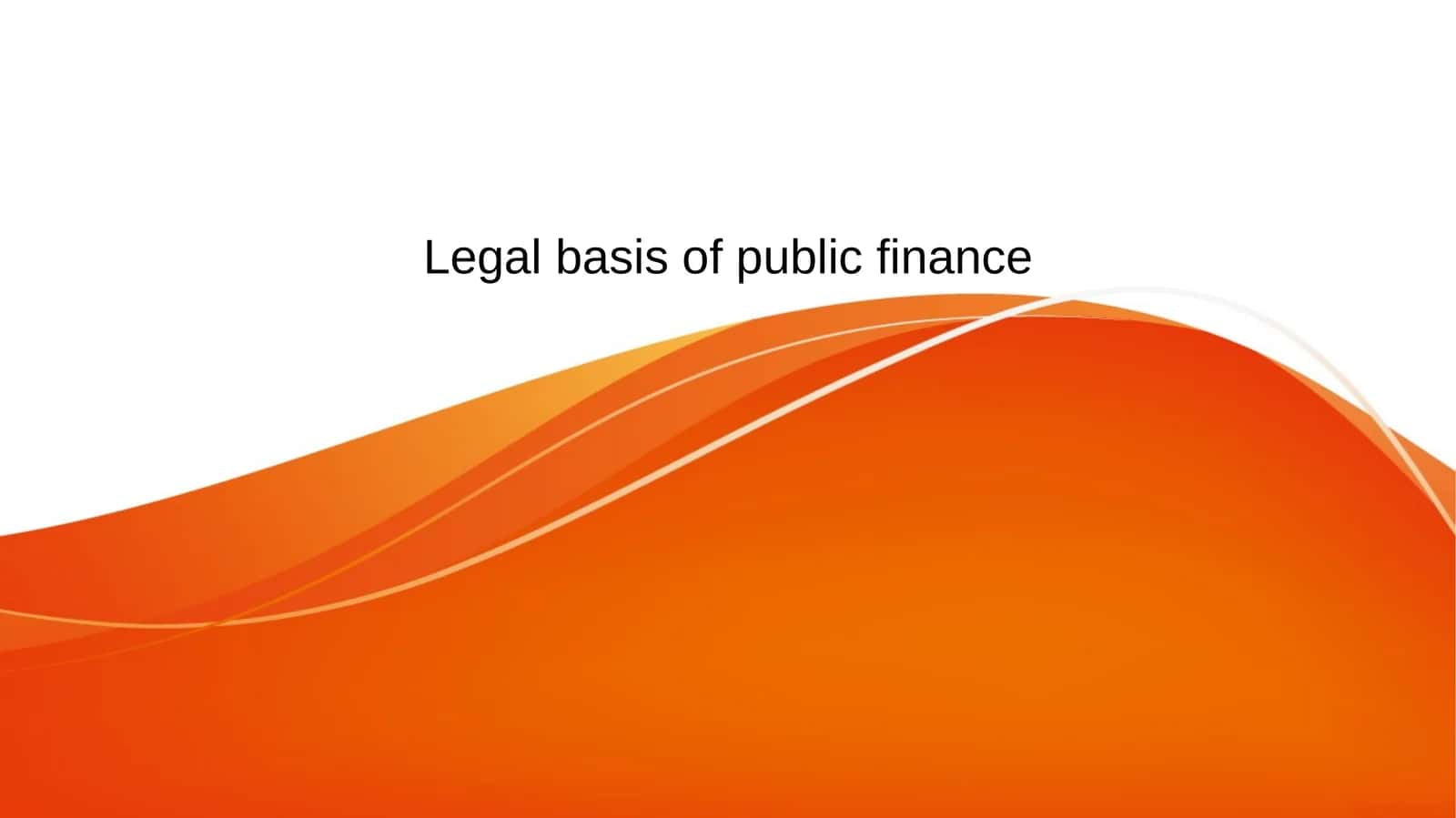 Legal basis of public finance