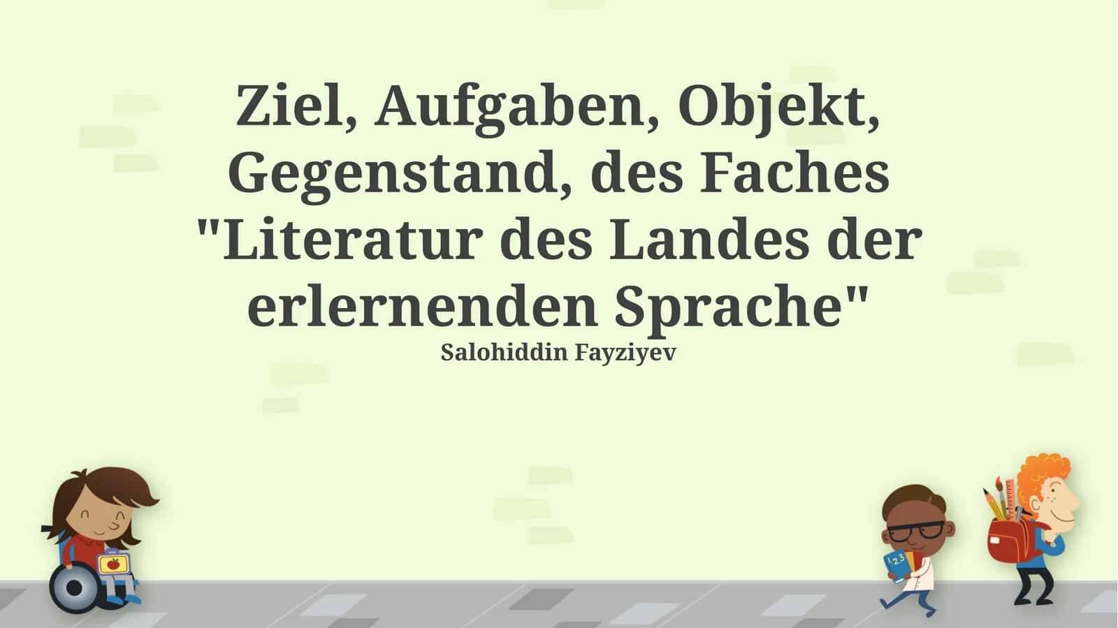 Literatur des Landes der erlernenden Sprache