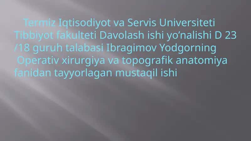 Operatsiyadan keyingi qorin churralari sabablari
