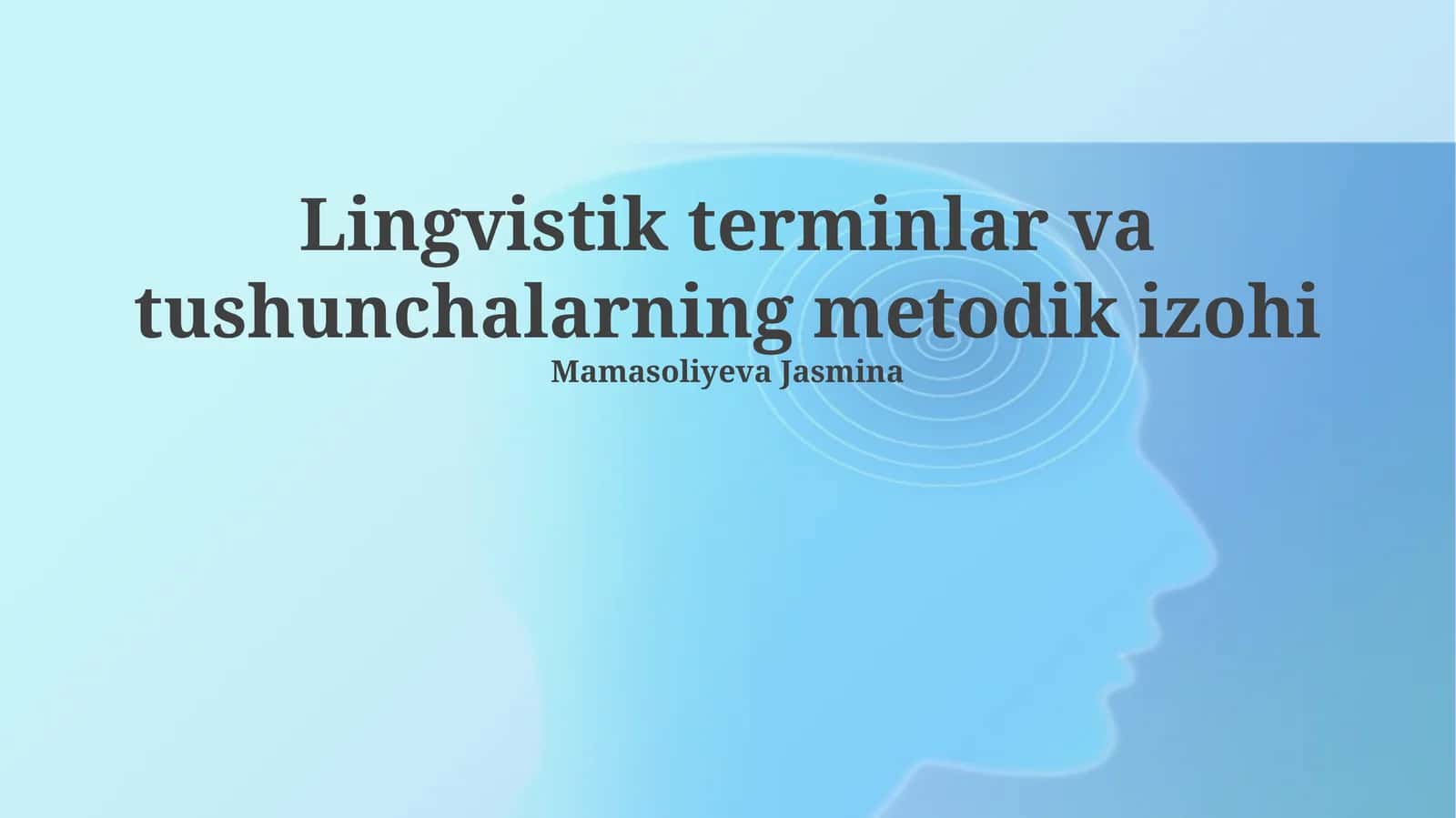 Lingvistik terminlar va tushunchalarning metodik izohi