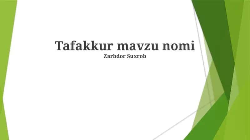 Tafakkur mavzu nomi