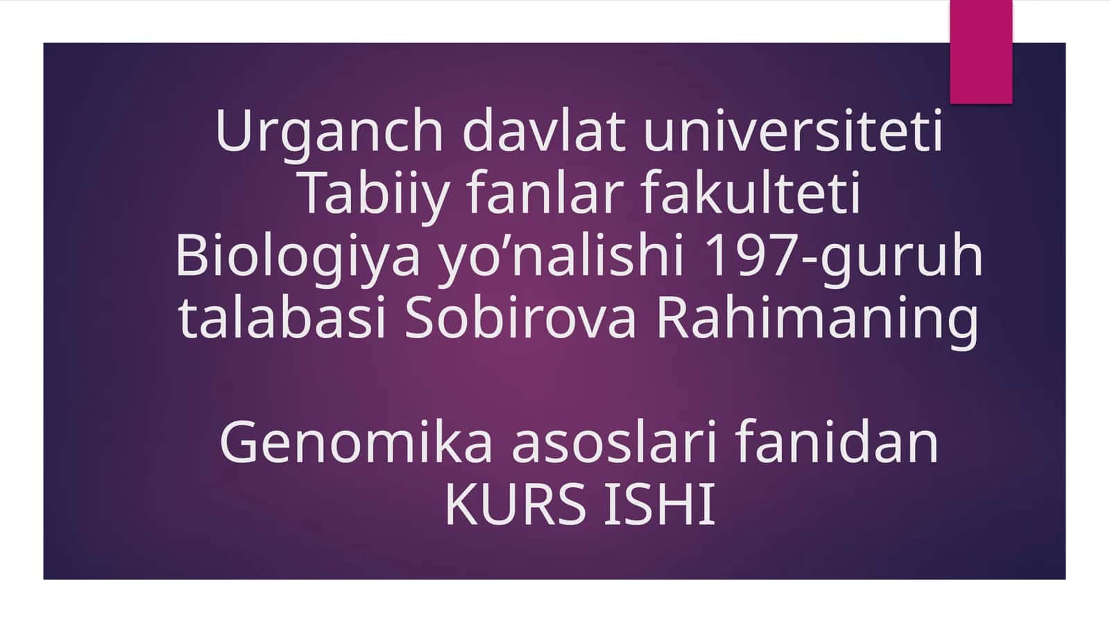 Genomika asoslari