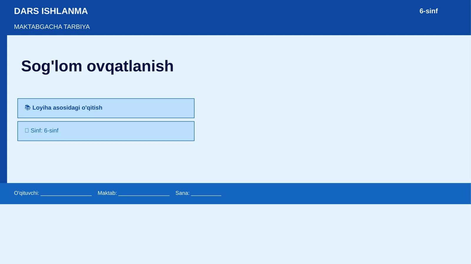 Sog'lom ovqatlanish