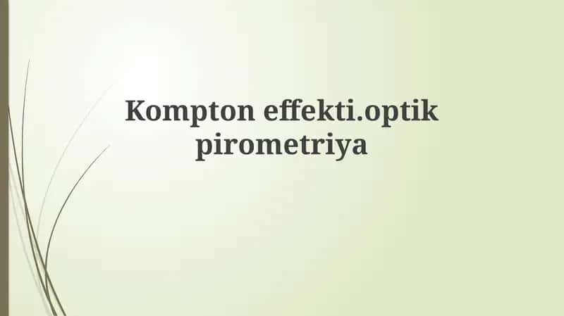 Kompton effekti, Optik pirometriya