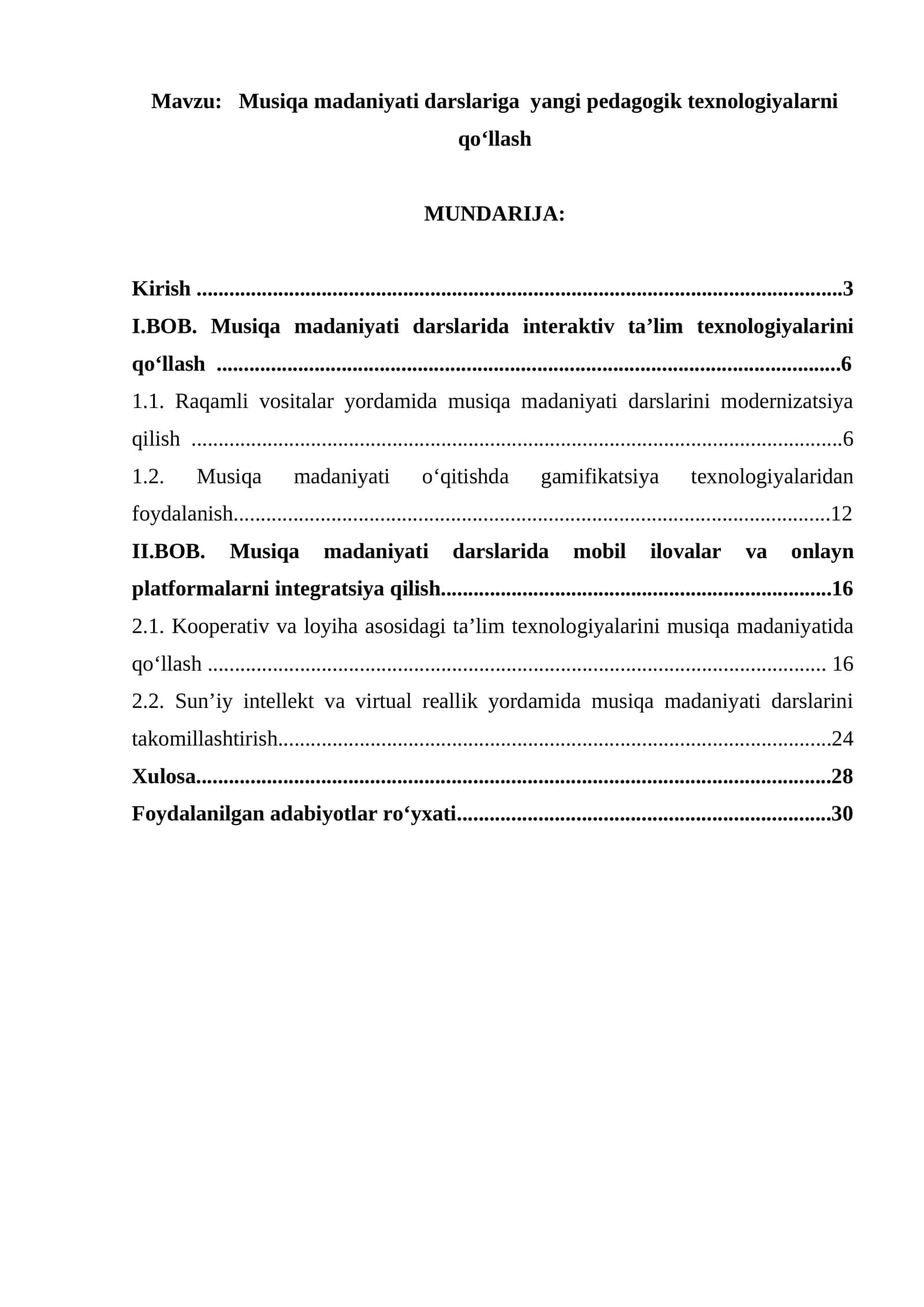 Musiqa madaniyati darslariga yangi pedagogik texnologiyalarni qo‘llash