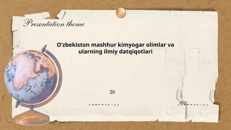 Oʻzbekiston mashhur kimyogar olimlar va ularning ilmiy datqiqotlari