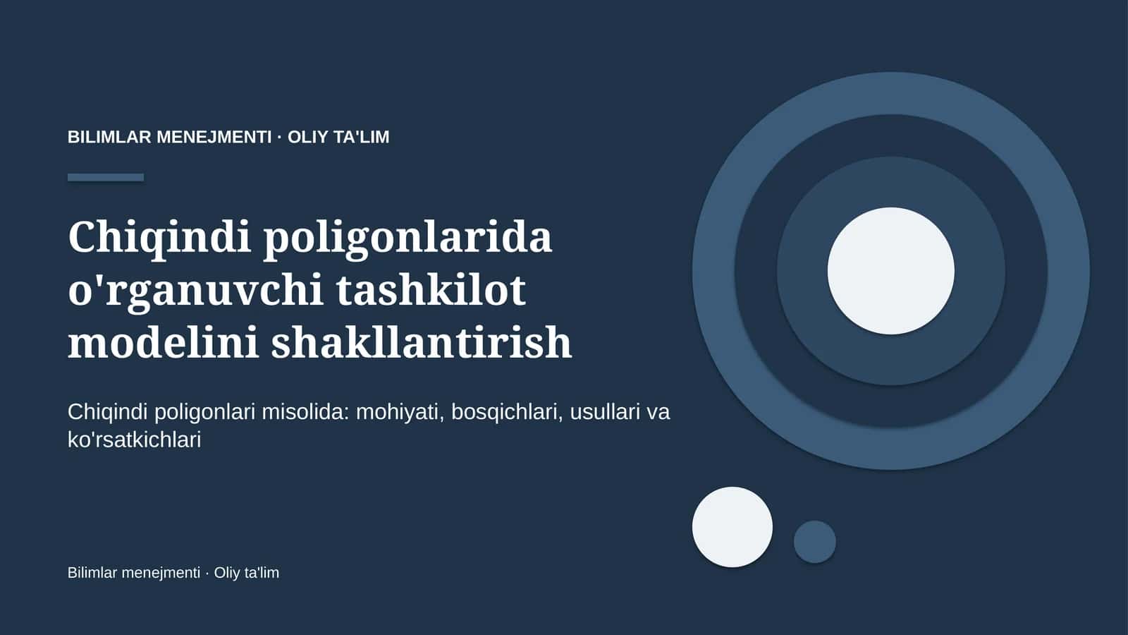 chiqindi poligonlarida o'rganuvchi tashkilot modelini shakllantirish 4358