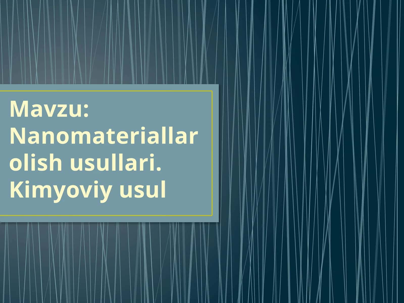 Nanomateriallar olish usullari: Kimyoviy usullar | Fizika prezentatsiya PPT