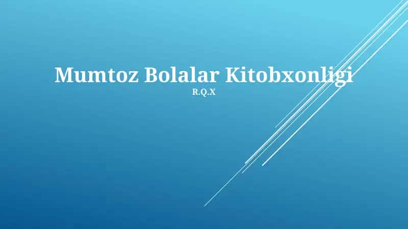 Mumtoz Bolalar Kitobxonligi