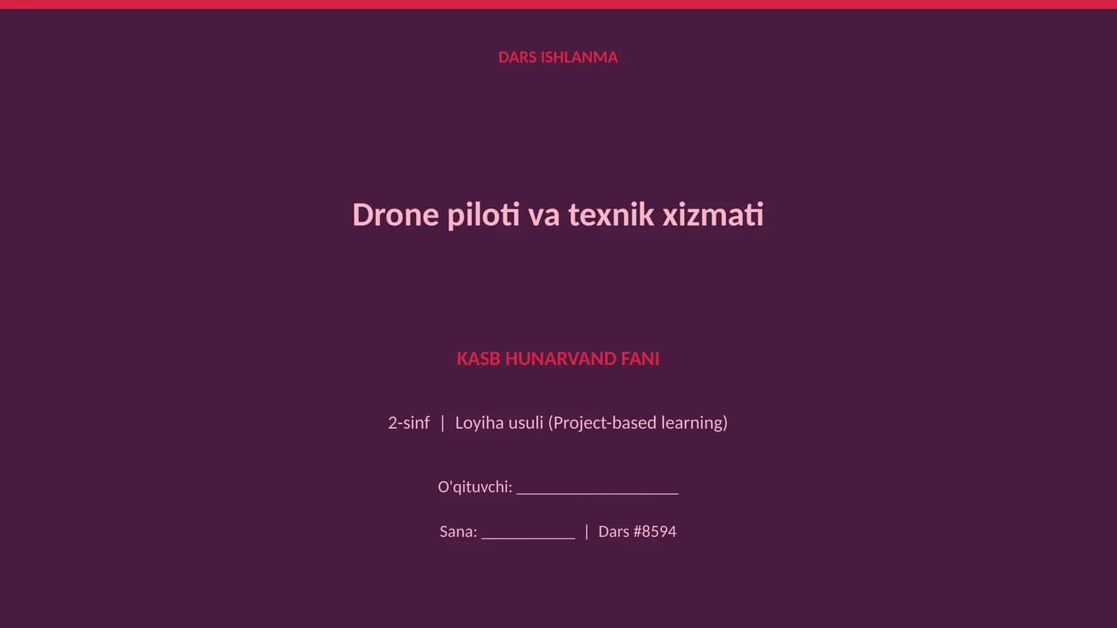 Drone piloti va texnik xizmati