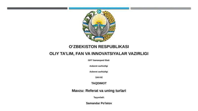 Referat va uning turlari
