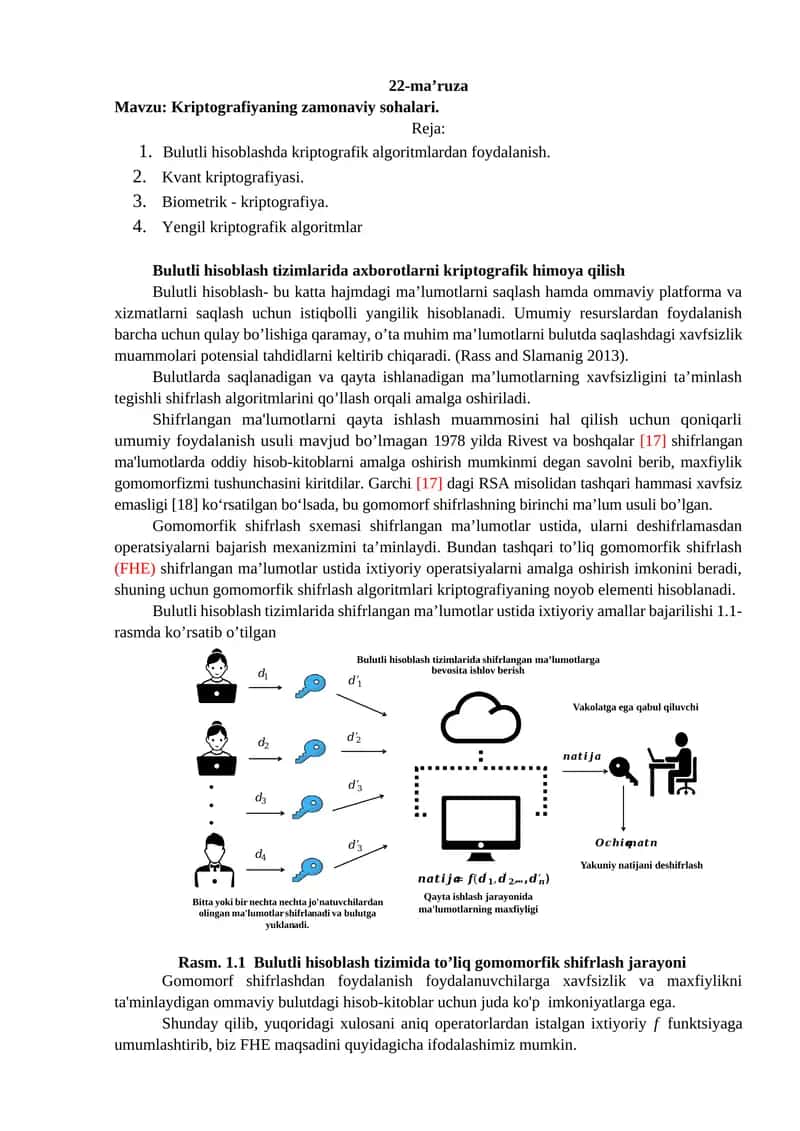 Kriptografiyaning zamonaviy sohalari