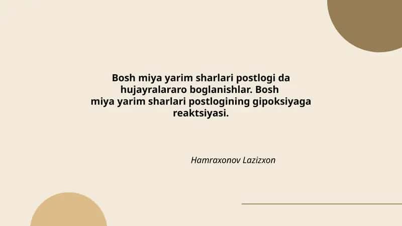 Bosh Miya Yarim Sharlari Postlogi