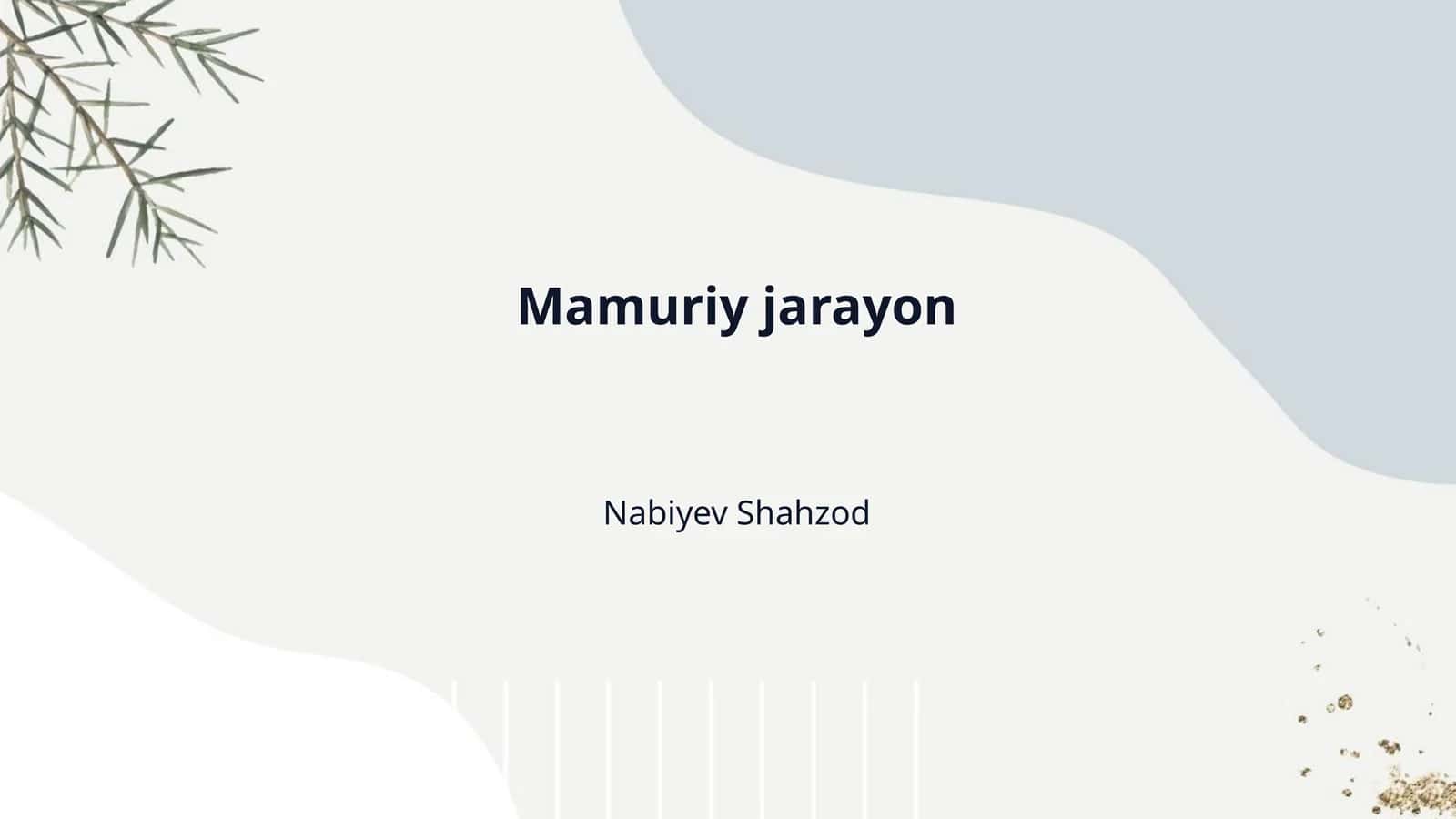 Mamuriy jarayon