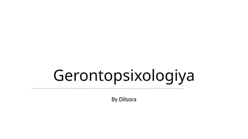 Gerontopsixologiya