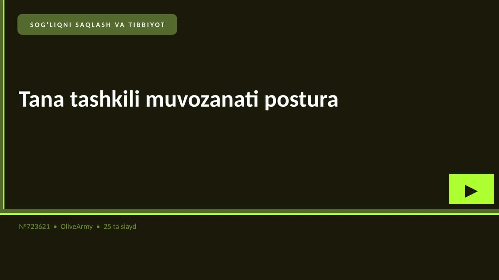 Tana tashkili muvozanati postura