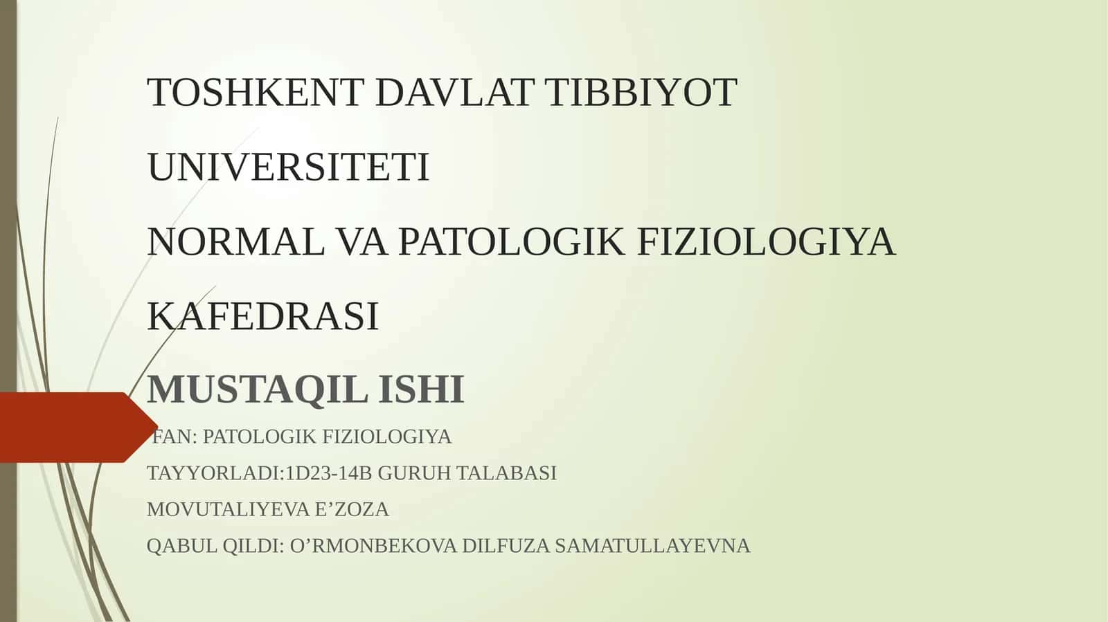TO’LIQ VA TO’LIQ BO’LMAGAN OCHLIK