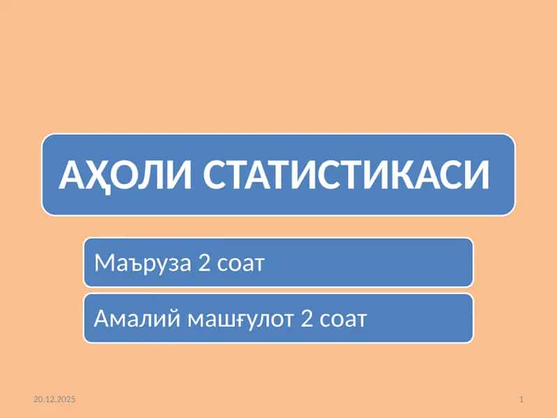 Аҳоли статистикаси