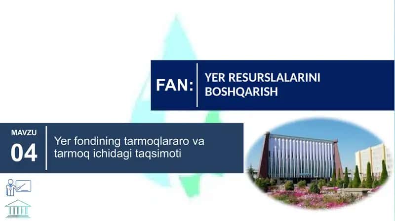 YERRESURSLALARINI BOSHQARISH