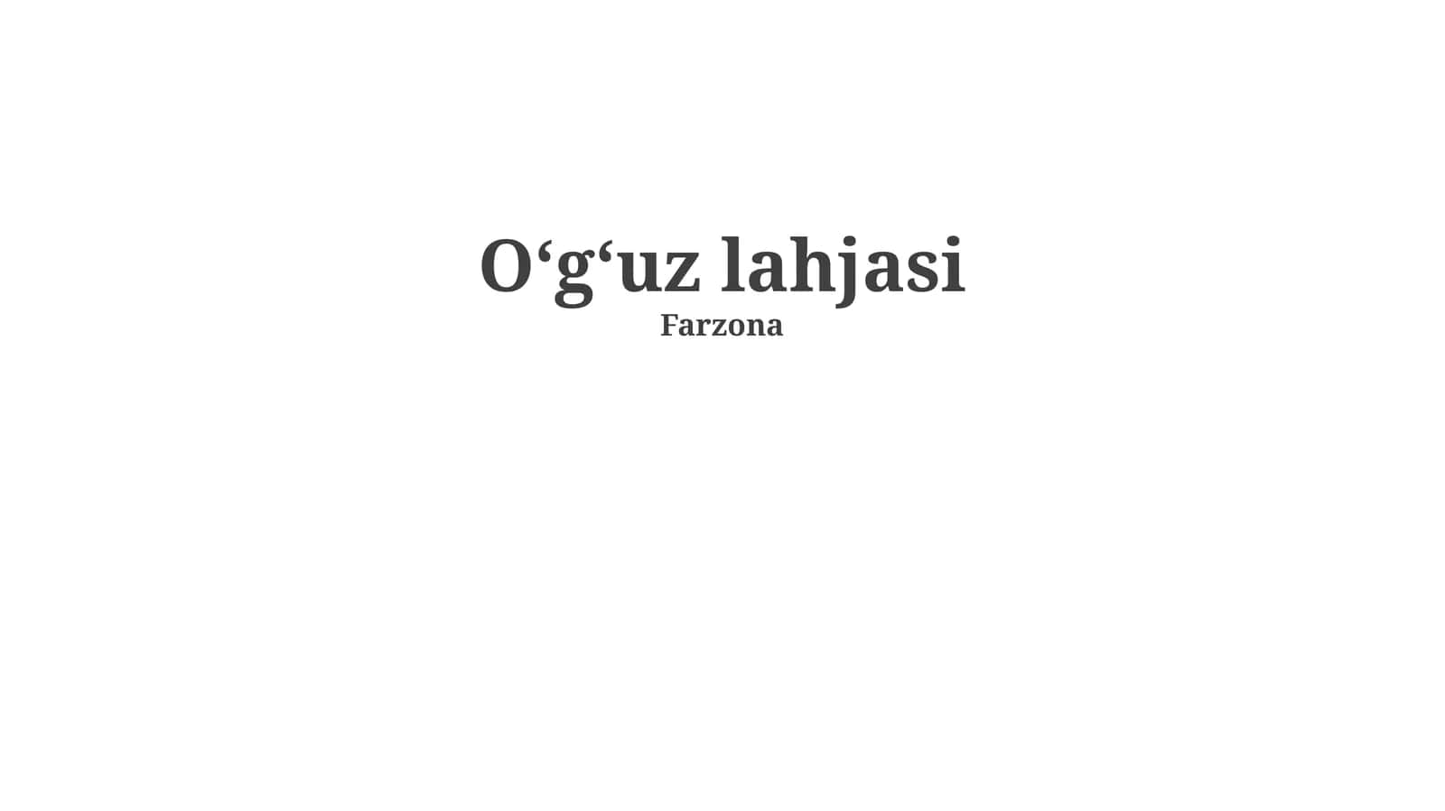 Oʻgʻuz lahjasi