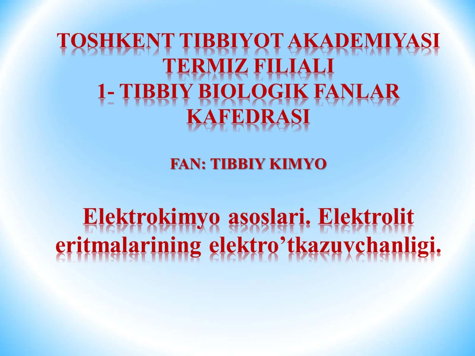 Odam organizmidagi biologik suyuqliklar