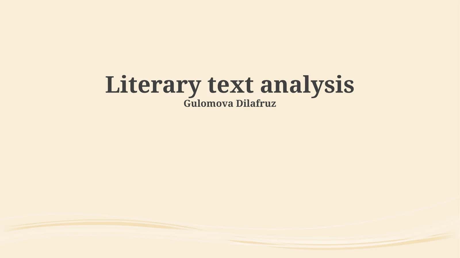Literary text analysis