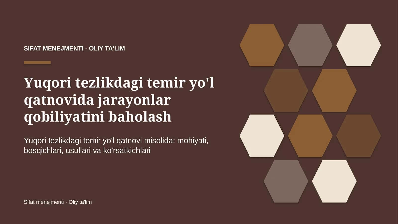 yuqori tezlikdagi temir yo'l qatnovida jarayonlar qobiliyatini baholash 7316