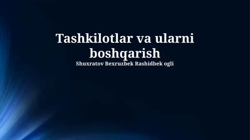 Samarali Boshqaruvning Asosiy Printsiplari