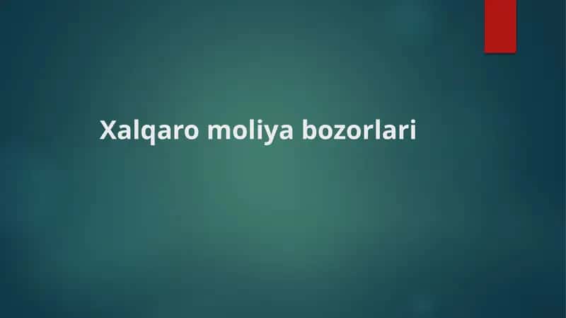 Xalqaro moliya bozorlari