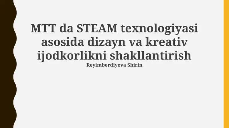 MTTda STEAM integratsiyasi