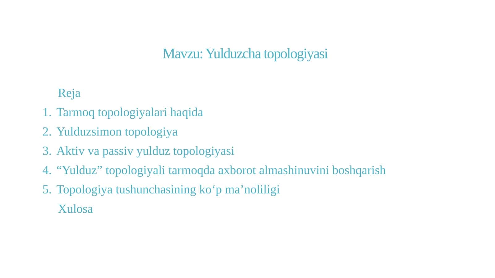 Yulduzcha topologiyasi