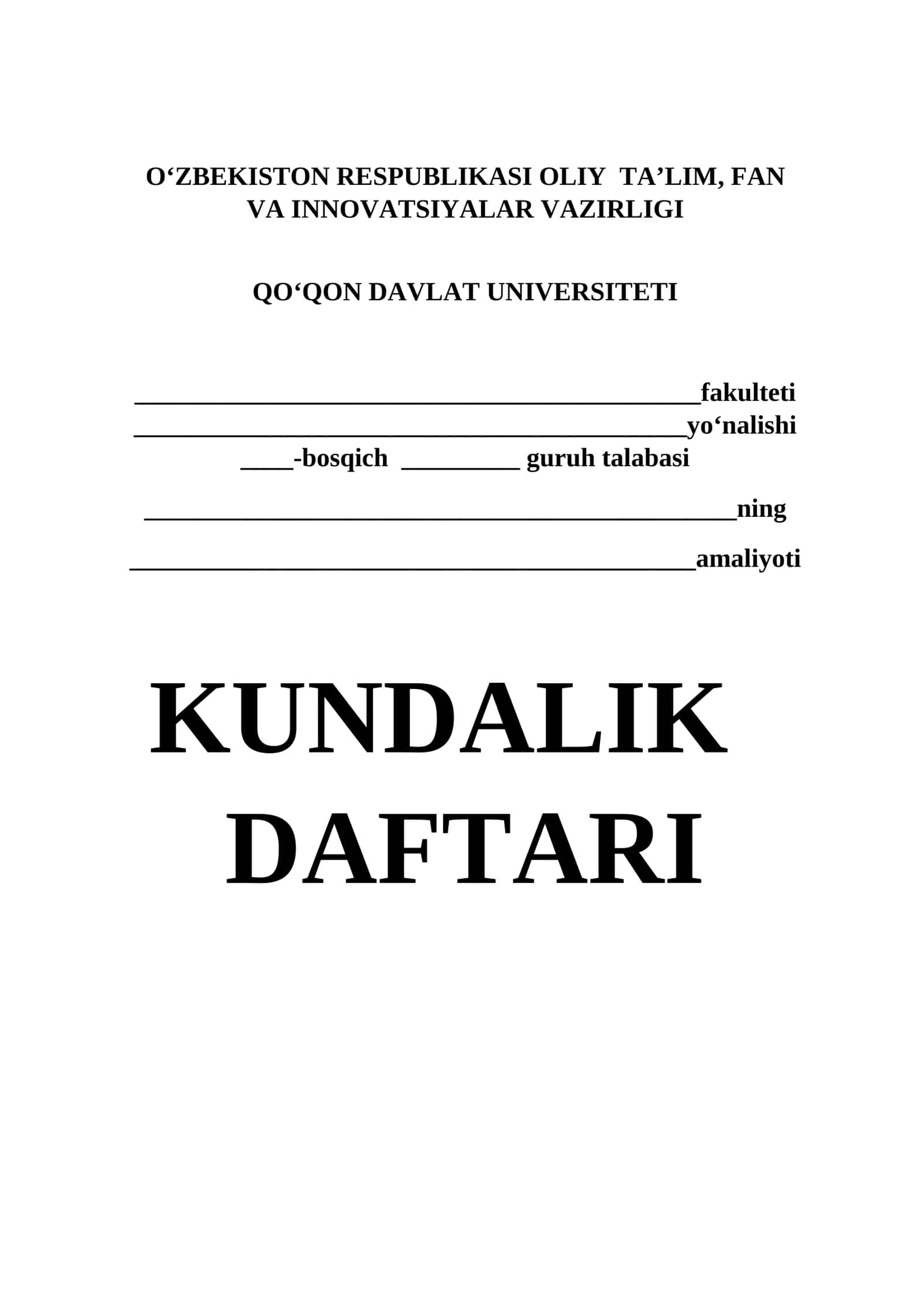 Amaliyot kundaligi 1