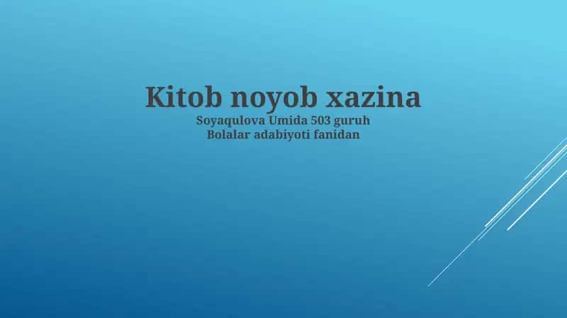 Bolalar adabiyoti fanidan