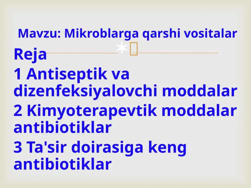 Mikroblarga qarshi vositalar