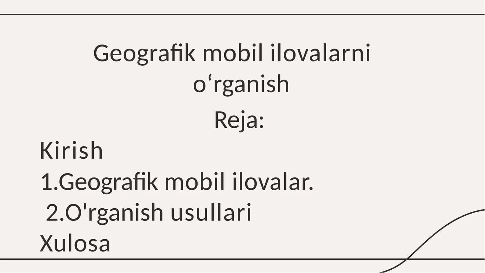 Geografiya mobililovalarni o'rganish