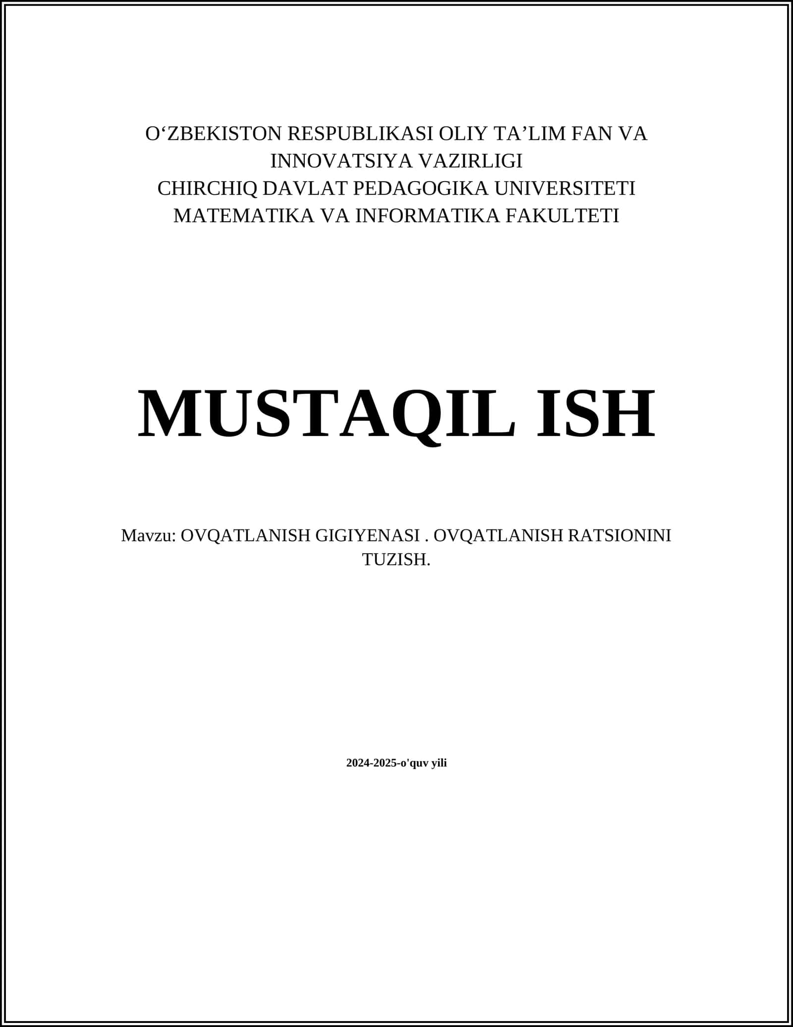OVQATLANISH GIGIYENASI